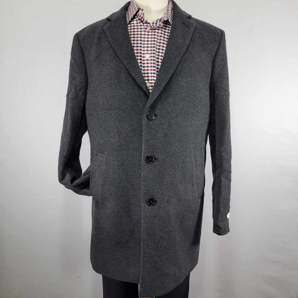 Calvin Klein PROSPER Men's Overcoat Charcoal Gray Size XSLIM 44L NEW